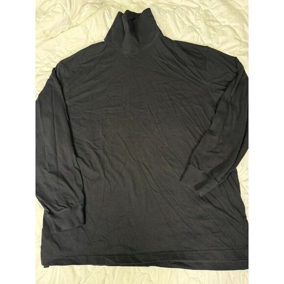Duluth Trading Company Turtle Neck Knit Shirt Pullover Size XL Black 100% Cotton - Picture 2 of 10